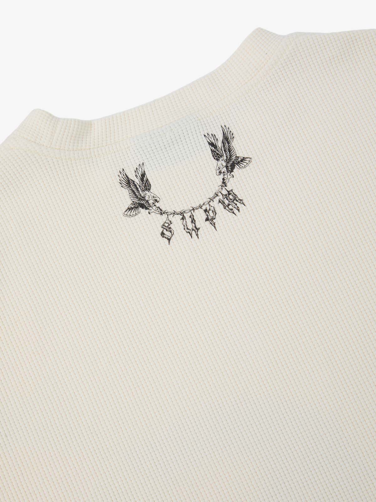 Supermade Waffle Thorn Print Sleeveless T-Shirt?