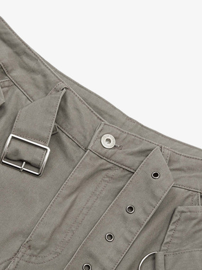 Multi-pocket Cargo Flared Pants 