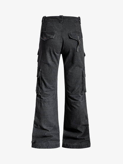Cotton Blend Cargo Pants with Belted Straps and Multiple Pockets for Men and Women?