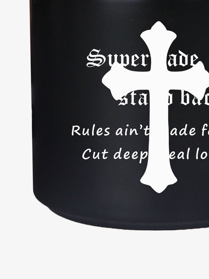 Bold Cross Design Mug for Coffee Enthusiasts 