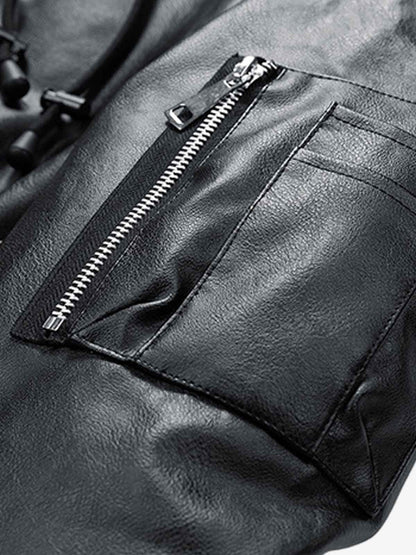 Stylish Velvet Bomber Jacket with Leather Collar for Men 