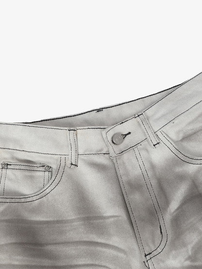 Stylish Silver Gradient Flare Jeans for Women - Perfect for Trendy Outfits 