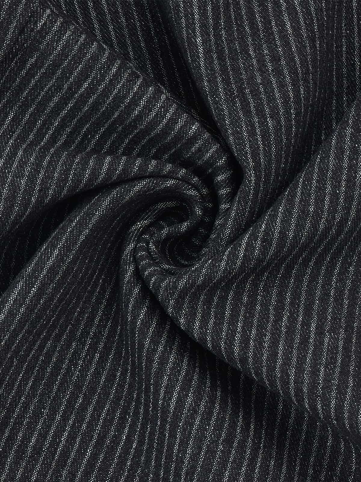 Vintage Pinstripe Pleated Wide-Leg Barrel Pants