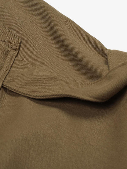 Olive Green Wide-Leg Cargo Trousers with Adjustable Belt and Side Pockets 