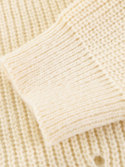 Cable Knit Crochet Hole Sweater 