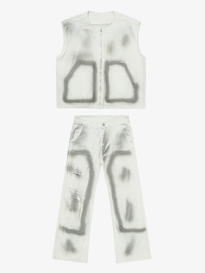 Camouflage Print Hooded Jumpsuit 