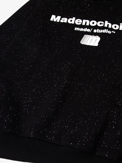 Sparkling Night Sky Design Black Knitwear for Festive Occasions 