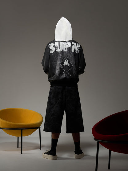 SUPERMADE Roman Column Pattern Embroidered Jeans 