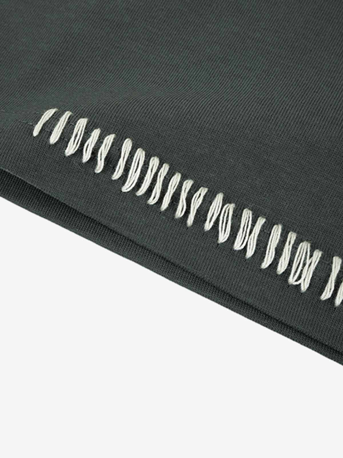 Cotton Oversized T-Shirt with Contrast Stitching and Minimalist Design?