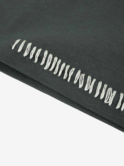 Cotton Oversized T-Shirt with Contrast Stitching and Minimalist Design?