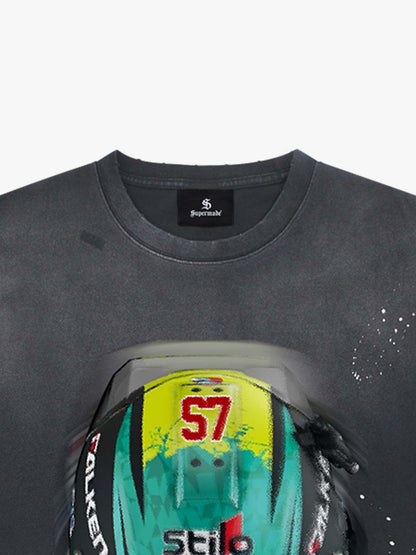 Snake and Sword Graphic T-Shirt with Bold Statement Design 