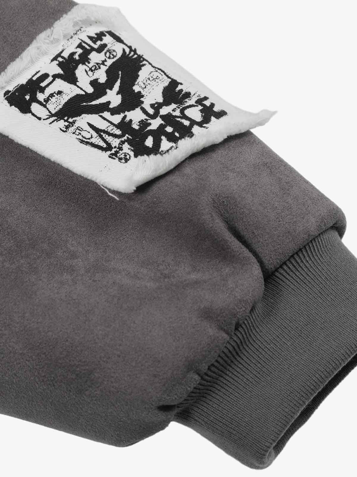 Faux Fur Collar Patchwork Embroidered Quilted Jacket