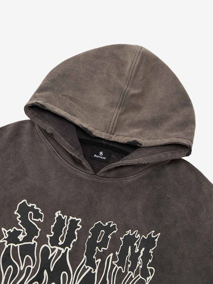Distressed Graphic Hoodie for Urban Streetwear Enthusiasts 