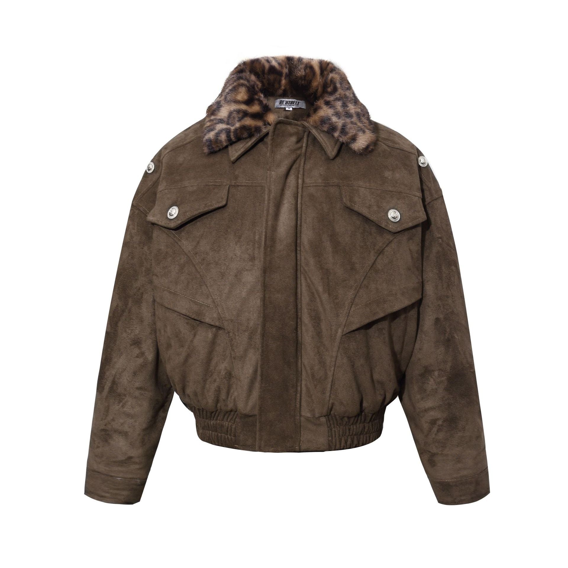 Stylish Leopard Collar Bomber Jacket for Women - Perfect for Casual and Fashionable Looks 