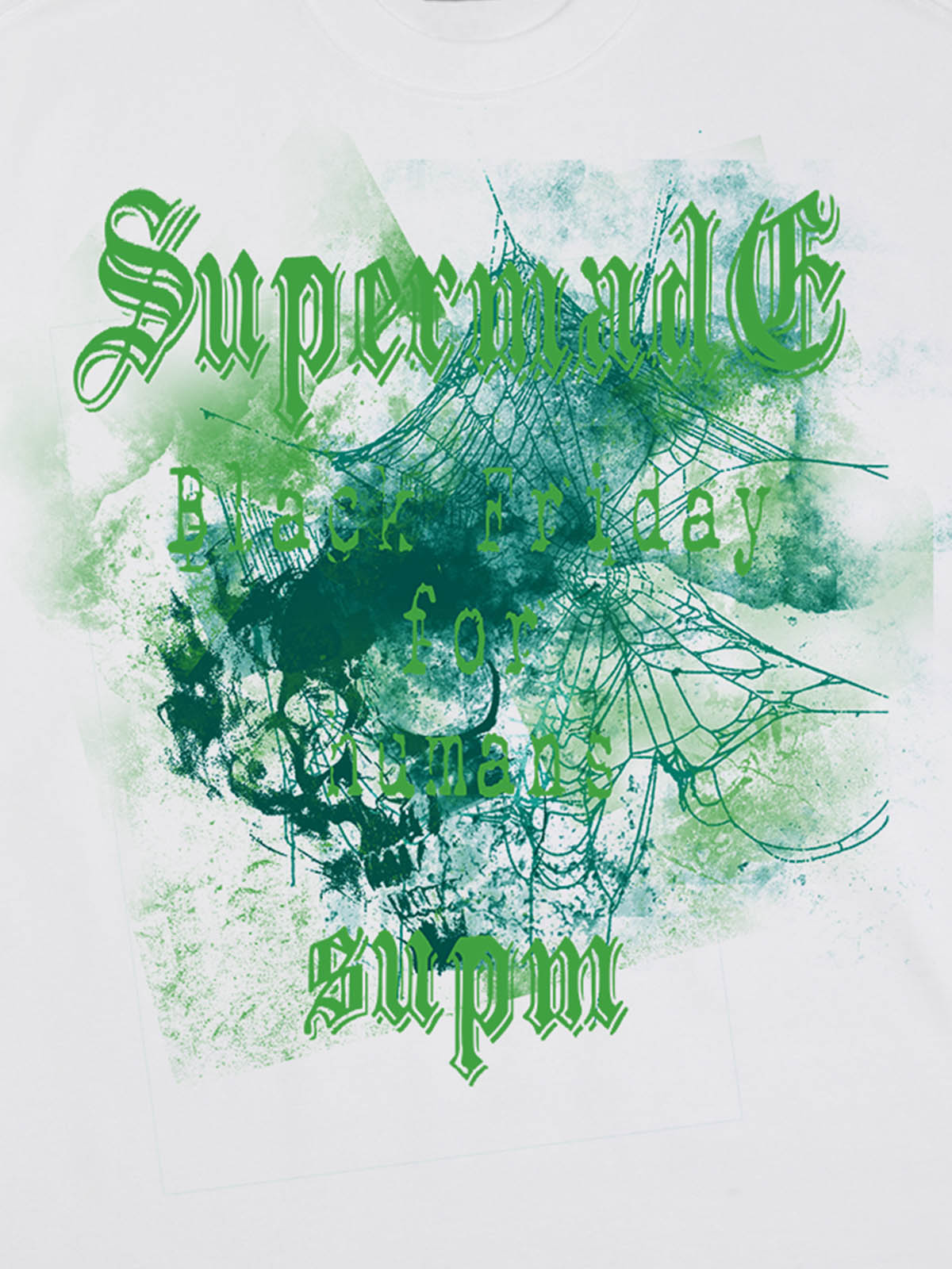 THE SUPERMADE Black Friday Gothic Skull Spiderweb Graphic T-Shirt 