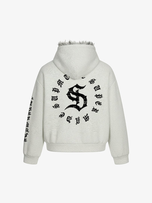 Stylish Graphic Hoodie with Faux Fur Trim for All-Season Wear 