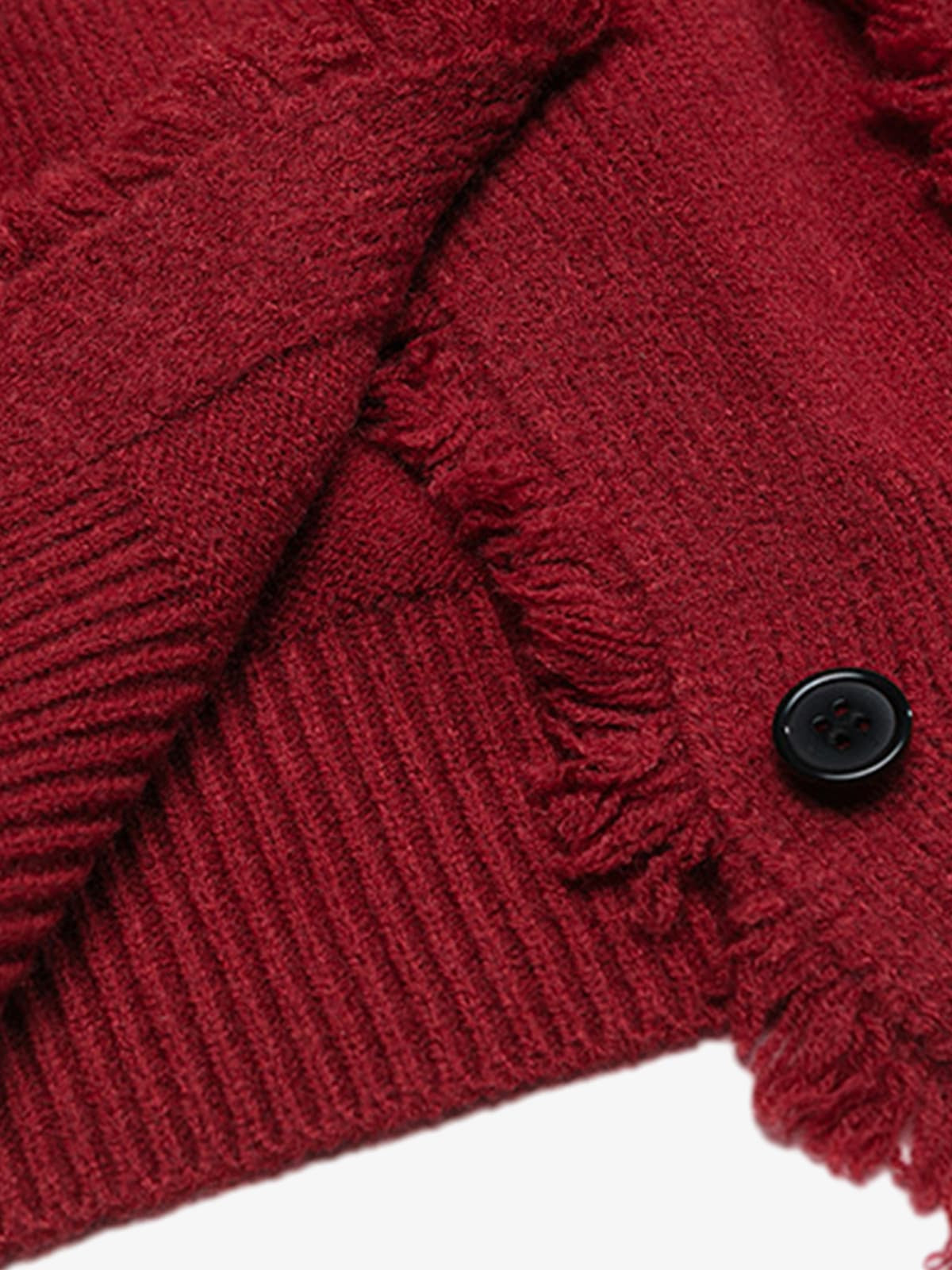 Vintage Frayed Edge Metal Logo Cardigan 