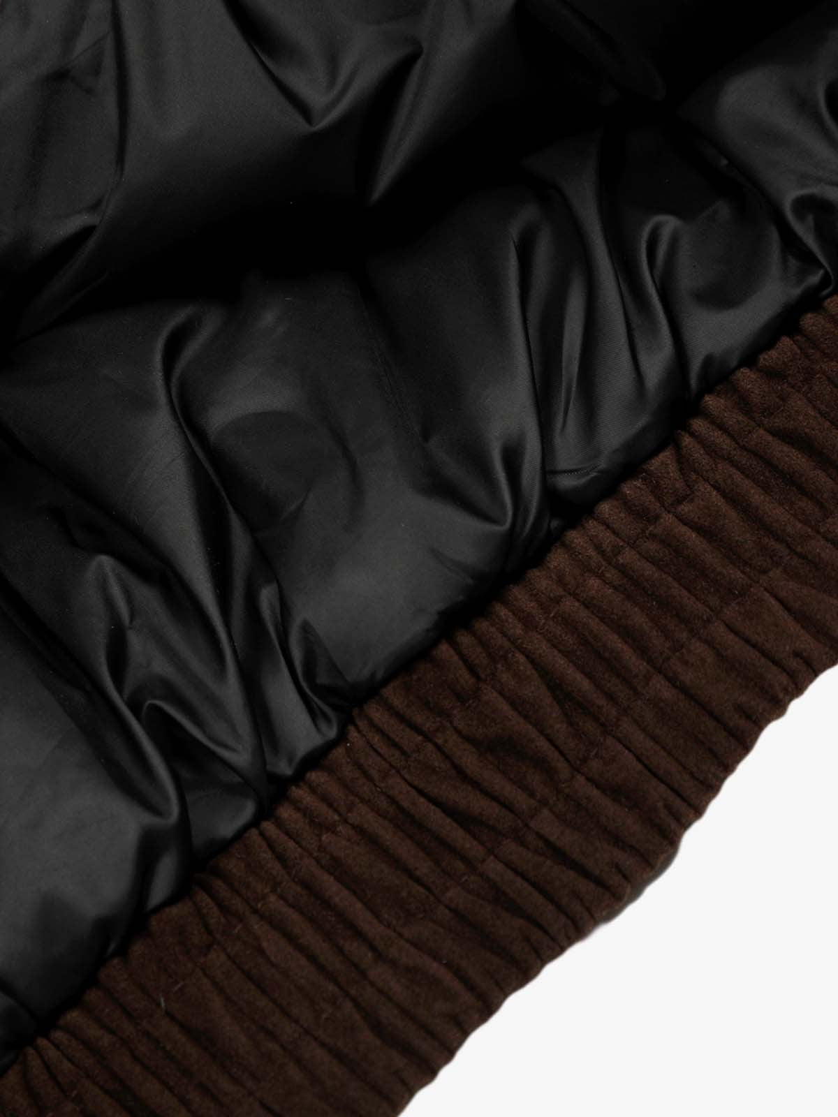 Retro Lambswool Stand Collar Asymmetrical Suede Padded Jacket