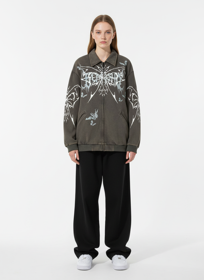 Punk Gothic Butterfly Graphic Streetwear Jacket