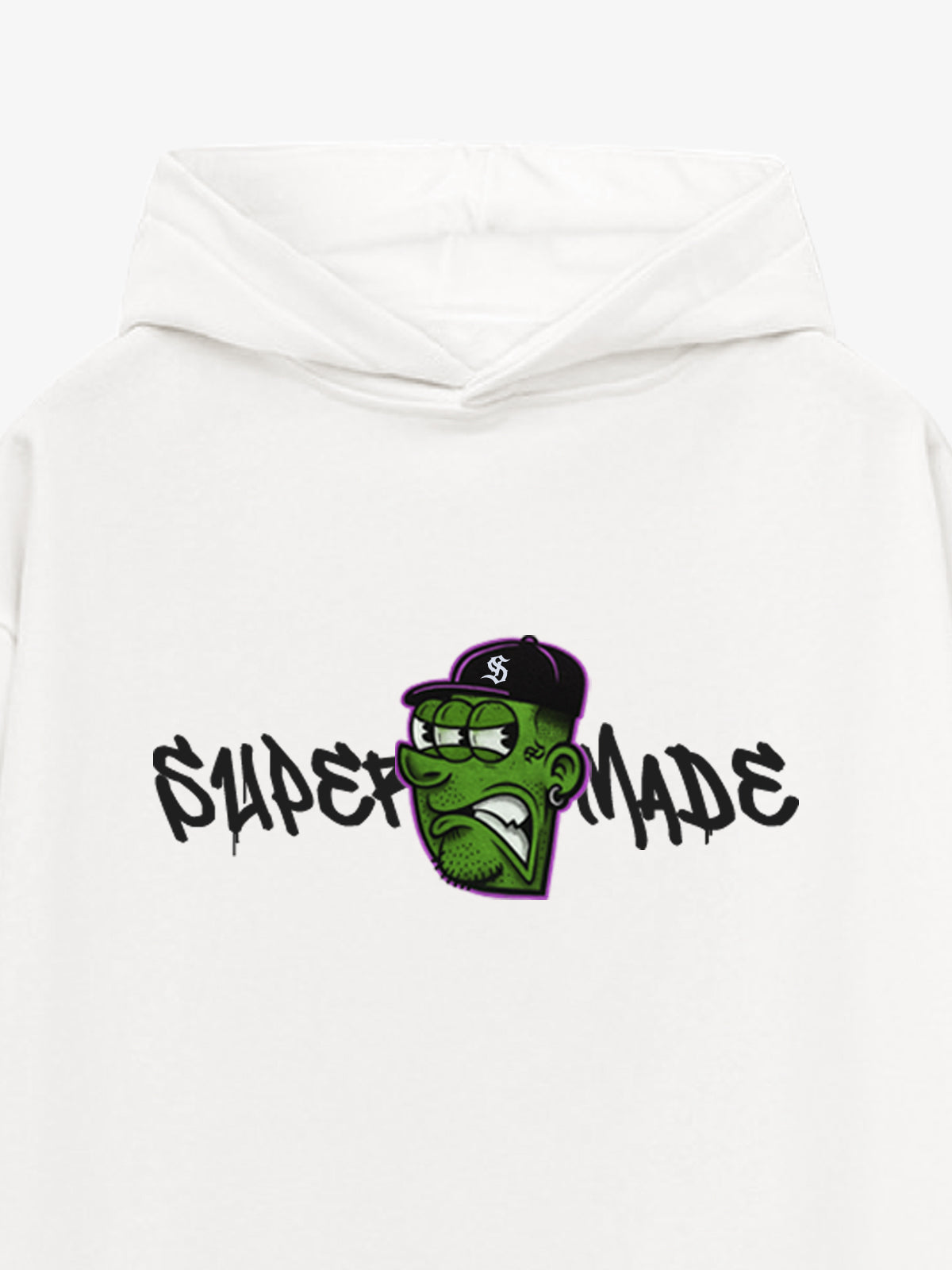 Original Fun Face Print Graphic Hoodie 