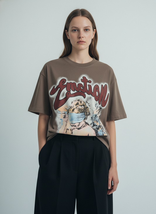 Retro Blindfold Angel Rhinestone Letter Graphic T-Shirt