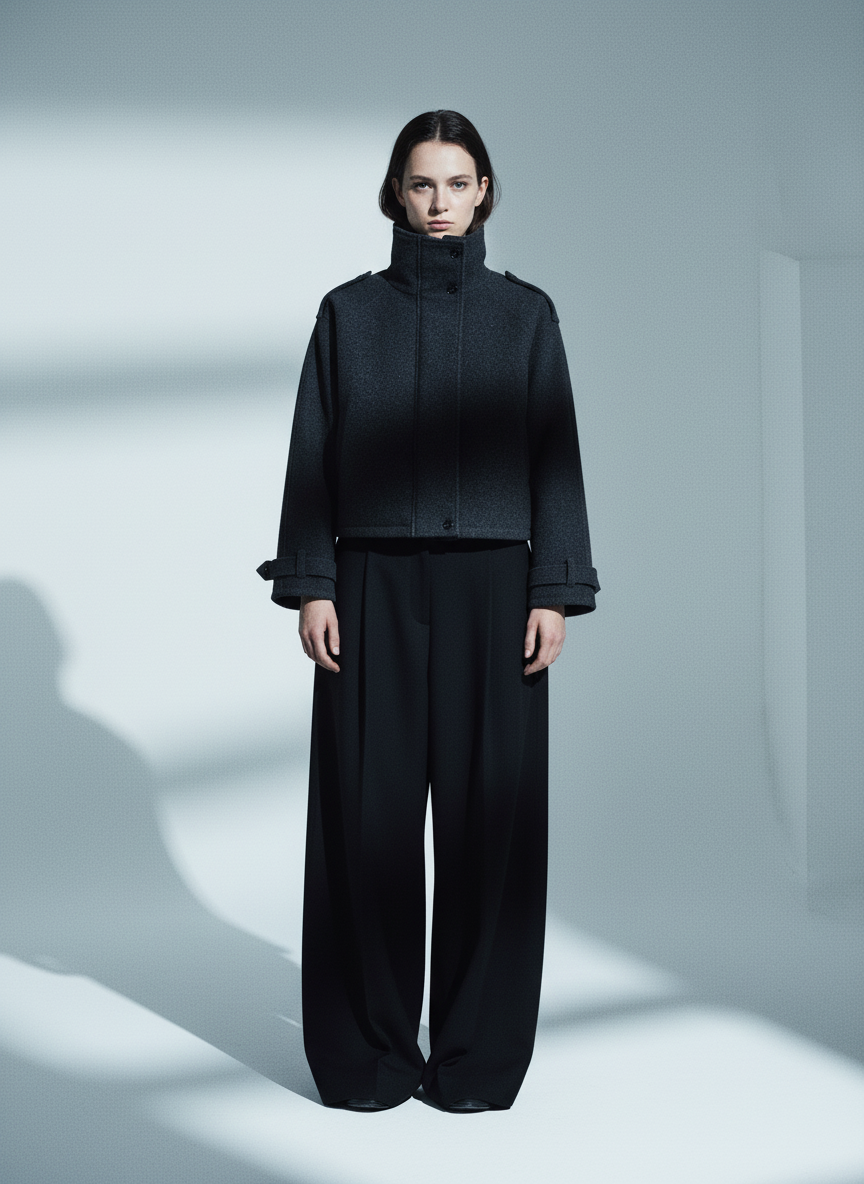 Retro Wool Blend Stand Collar Cotton Jacket