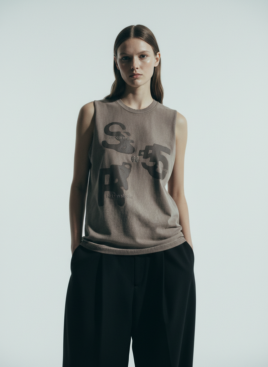 Thesupermade High Street Hip Hop Print Vest - 2373