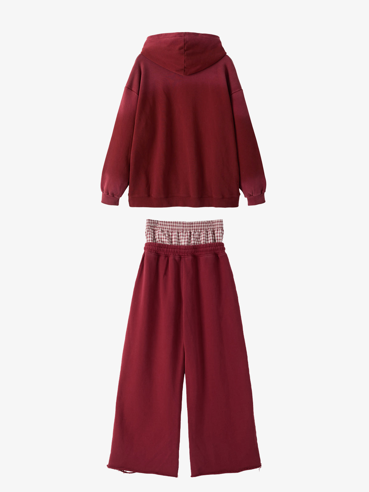 Supermade Vintage Distressed Print Patchwork Sweatshirt Set