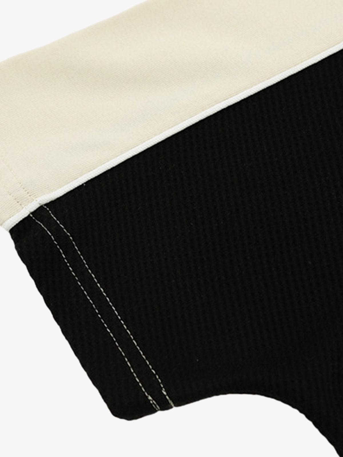 Contrast Color Stitching V-neck Short-sleeved T-shirt 