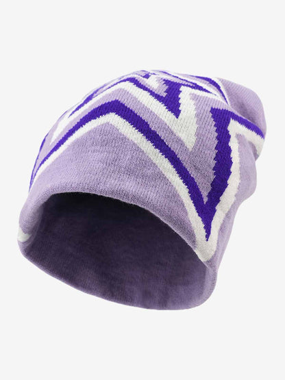 Multiclolor Star Pattern Knit Beanie Hat 