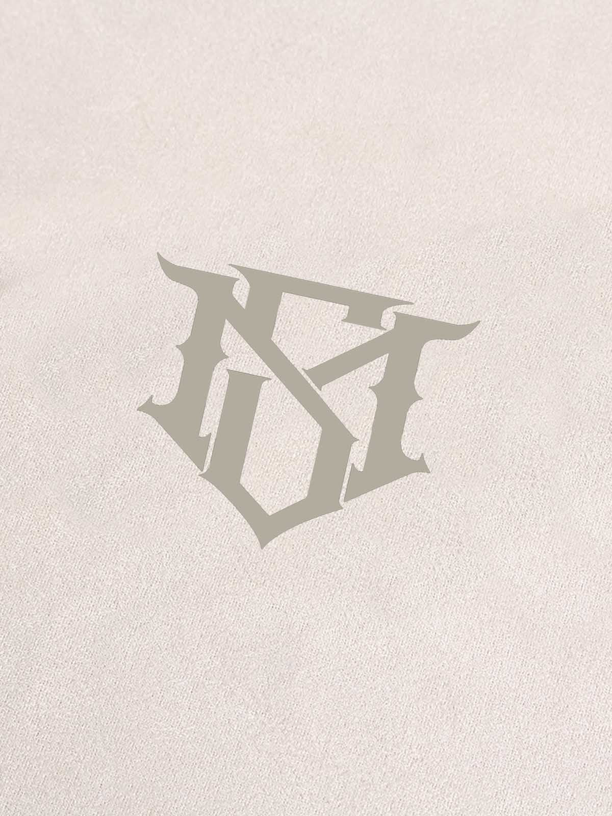 Metallic Print Suede Crew Neck T-Shirt 