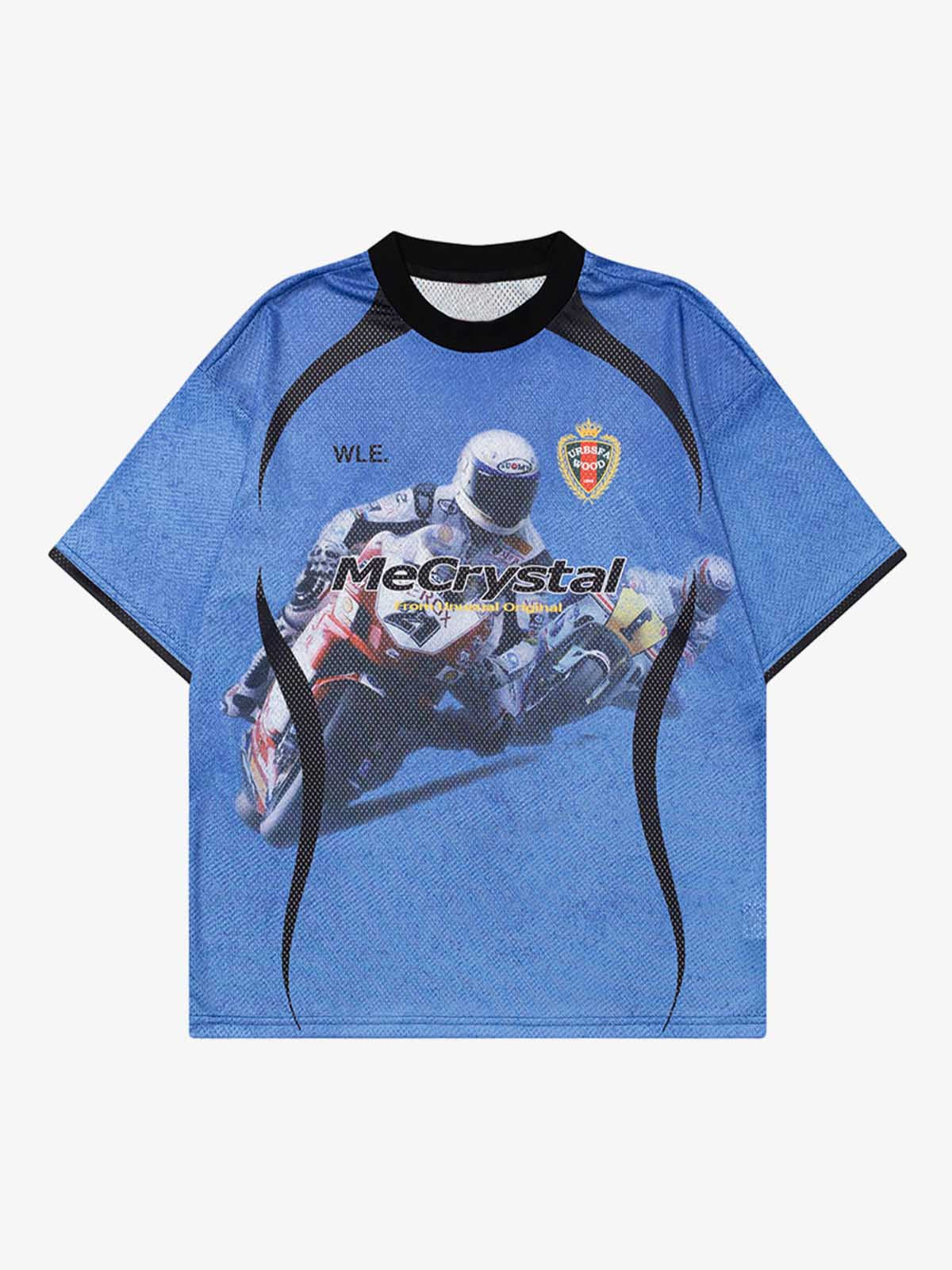 Motorcycle Racing Character Print Short-Sleeved T-shirt 