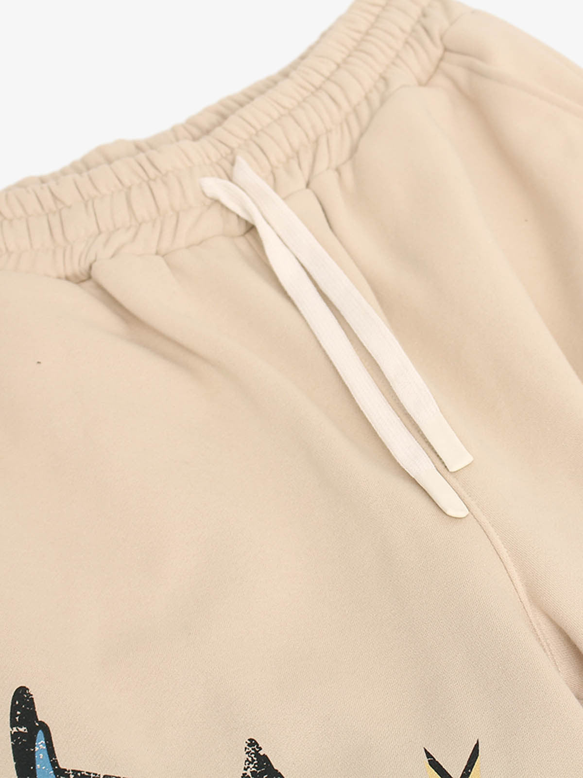 Retro Fleece-Lined Letter Graffiti Print Baggy Sweatpants