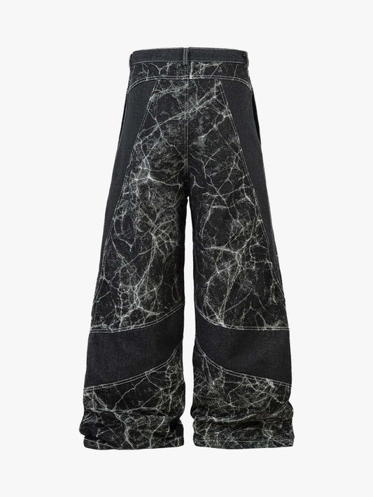 Thesupermade Deconstructed Split Tie-dye Jeans 
