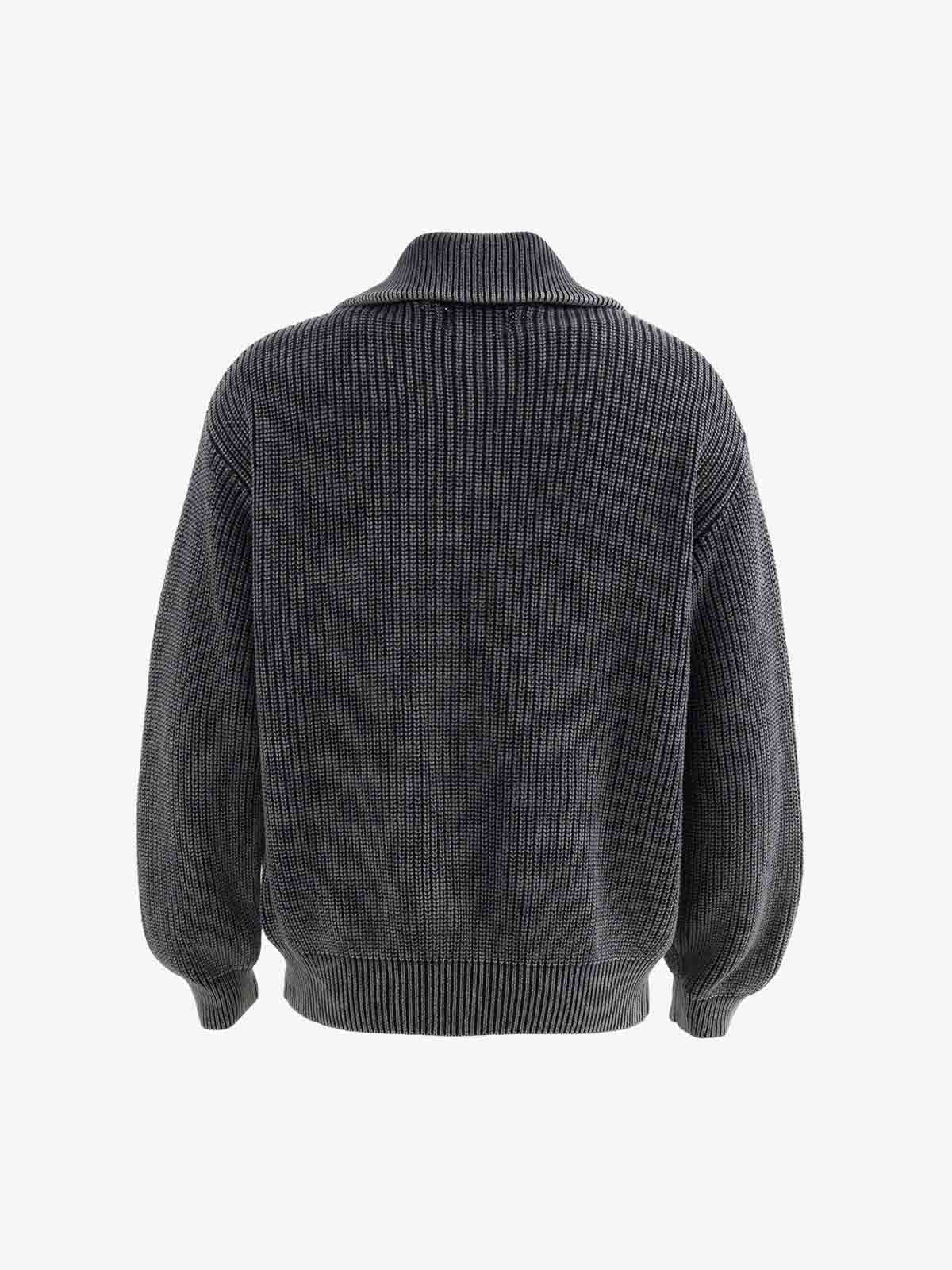 Vintage Chunky Zip Up Knit Jacket 