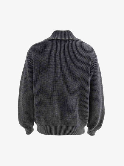 Vintage Chunky Zip Up Knit Jacket 