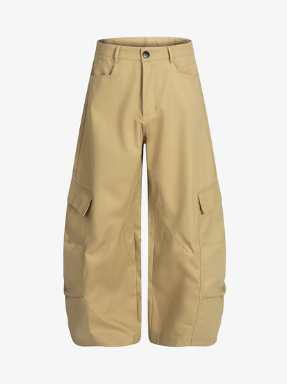 Wide-Leg Cargo Capri Pants with Multiple Pockets 