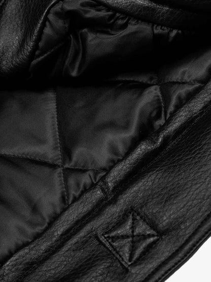 Retro Detachable Fur Collar PU Multi-Pocket Bomber Jacket