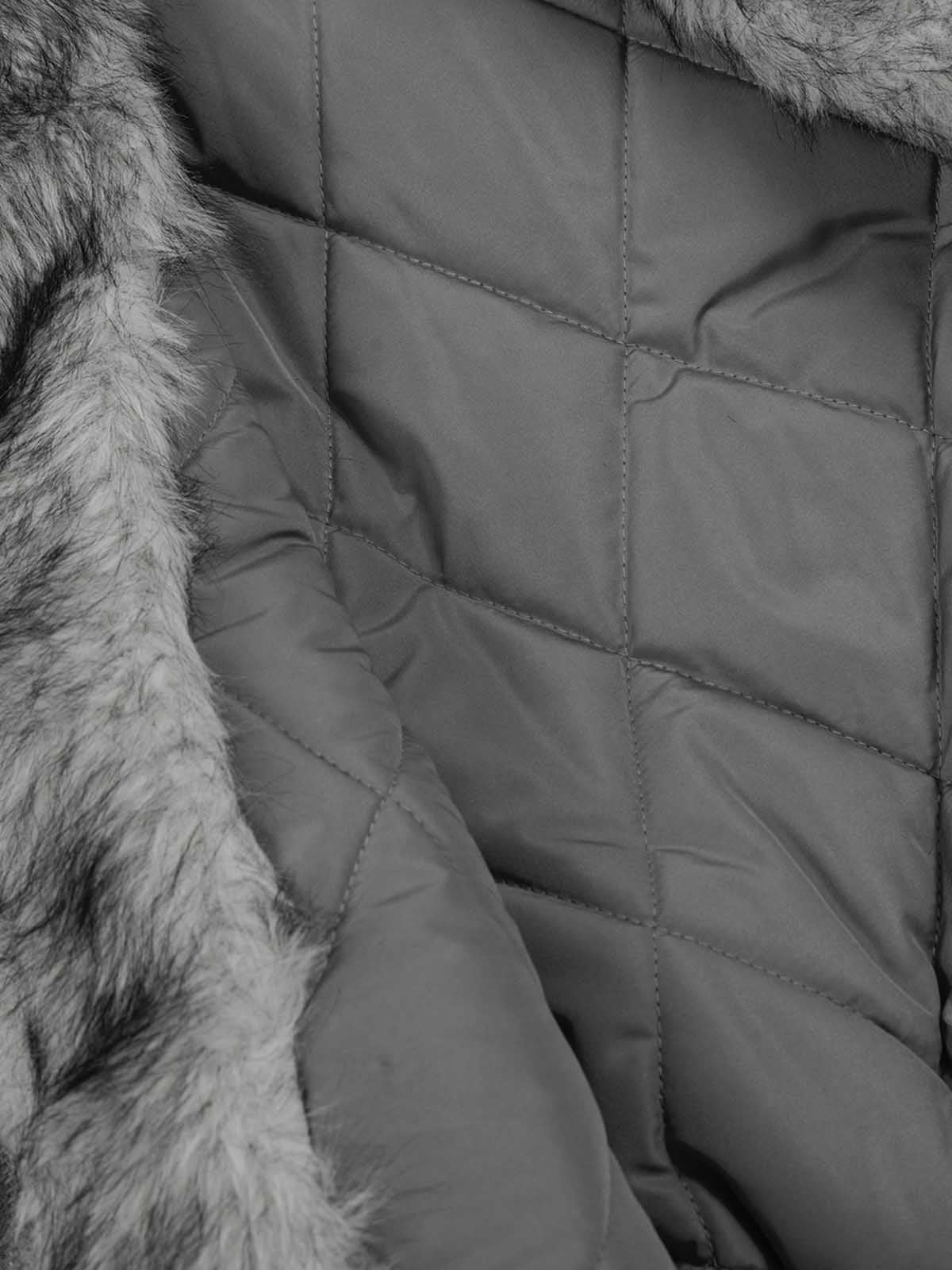 Faux Fur Collar Patchwork Embroidered Quilted Jacket