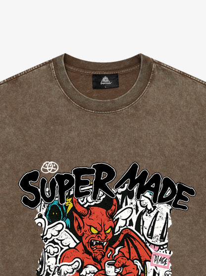 Street Devil Collage Pattern T-shirt 