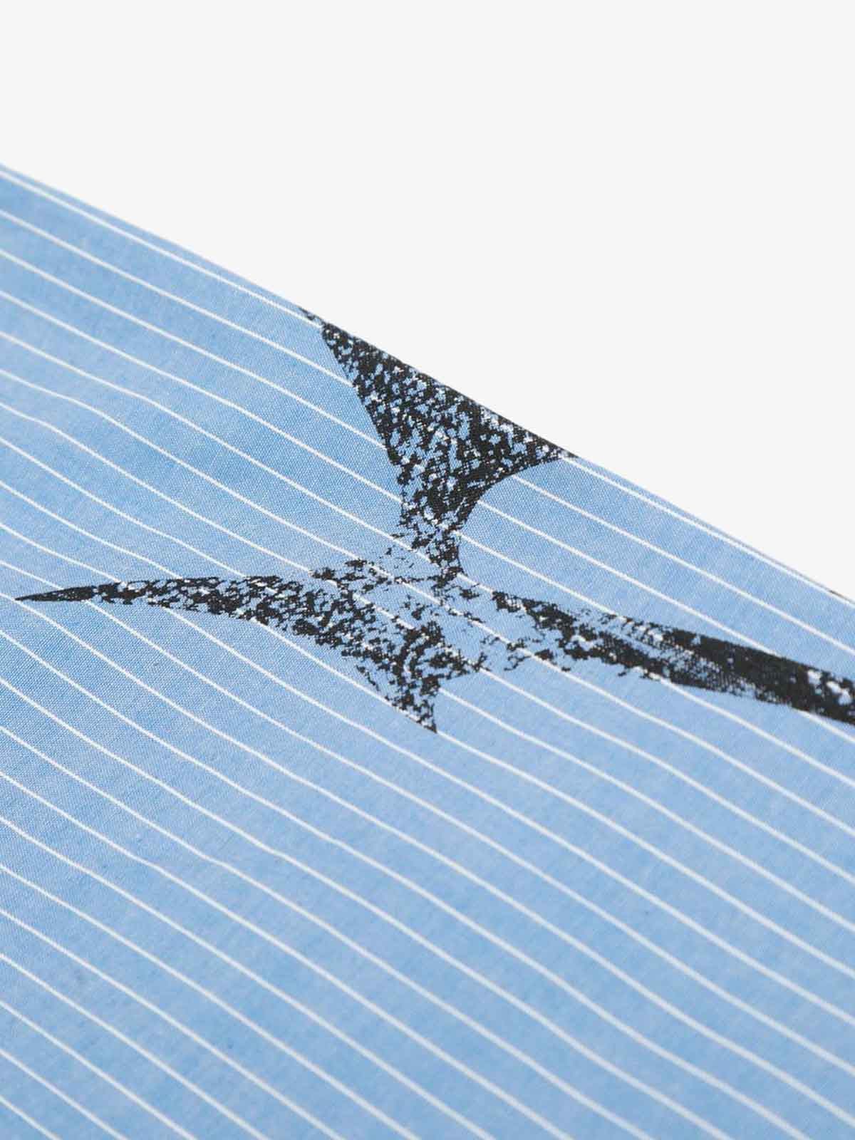 Gothic Embroidered Pinstripe Button-Up Shirt