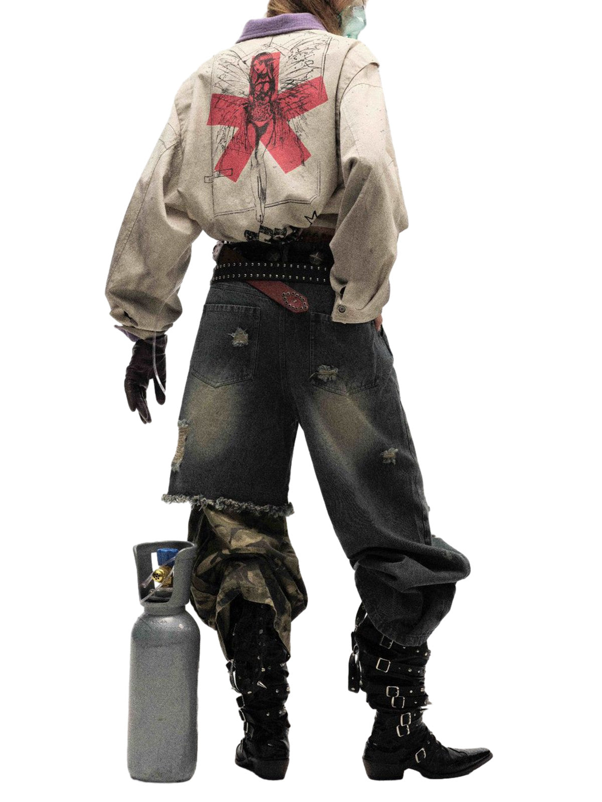 Retro Badge Dirty Dye Detroit Jacket 