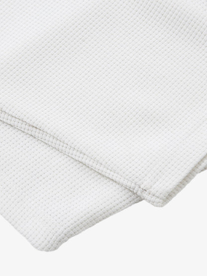 Thesupermade Letter Print Waffle Long-sleeved T-shirt 