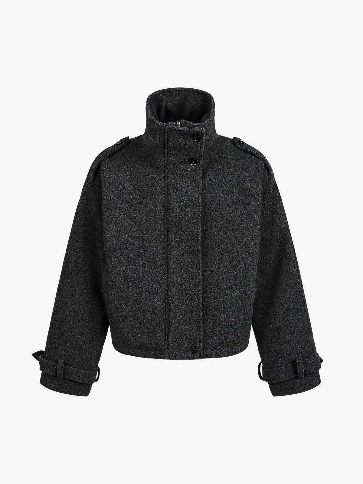 Stylish Zip-Up Jacket with Sleek Button Detail 