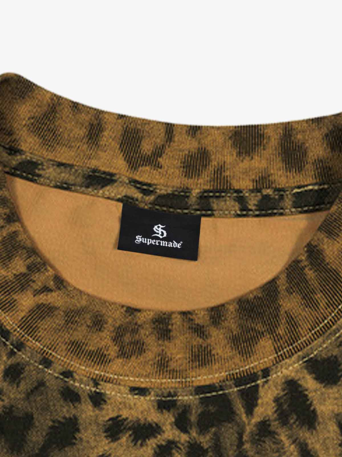 210G Cotton Leopard Print Oversized T-Shirt for Men Fashion Streetwear?