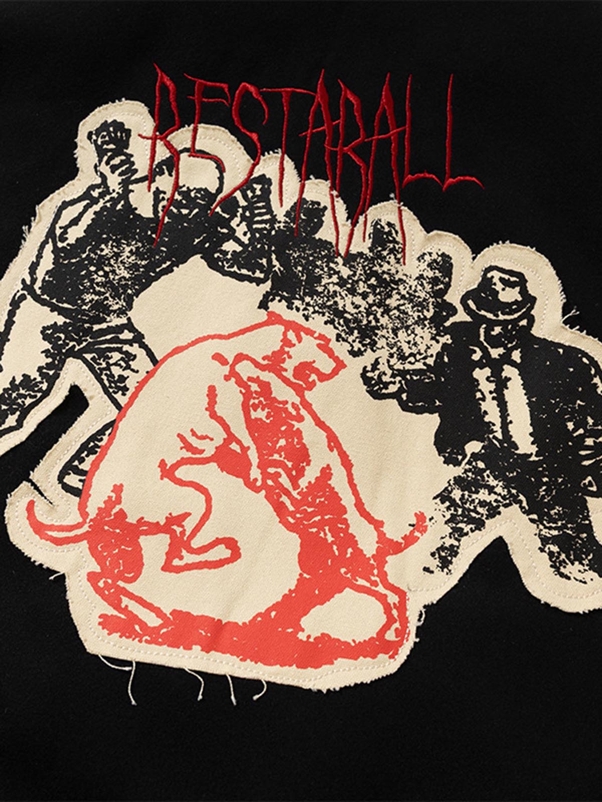 Stylish Contrast Sleeve Baseball Jacket with Unique Graphic Design 