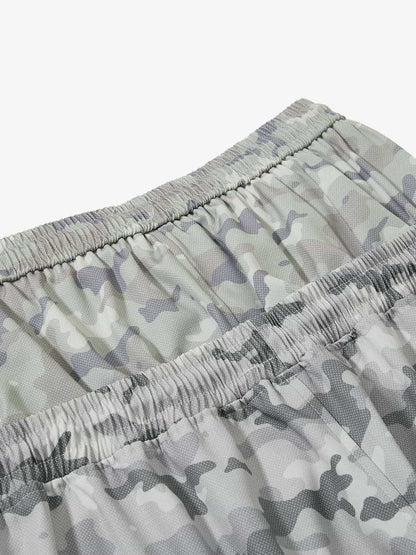 Cotton Blend Camouflage Wide Leg Sweatpants with Side Stripes and Elastic Waistband?