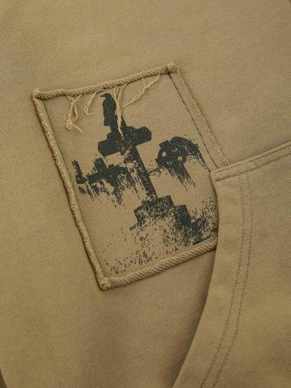 Cotton Blend Patchwork Bomber Jacket with Graphic Embroidery and Zipper Closure?