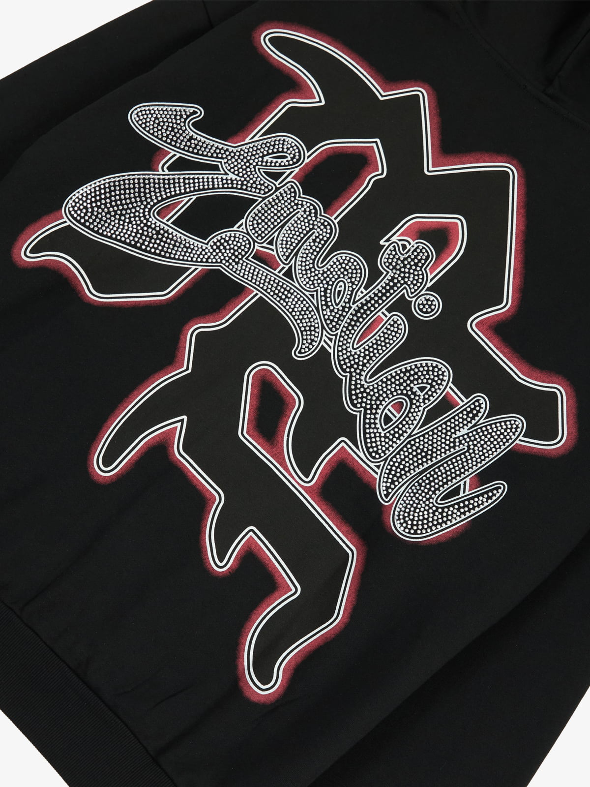 Retro Hip-Hop Cupid Rhinestone Zip Up Hoodie 