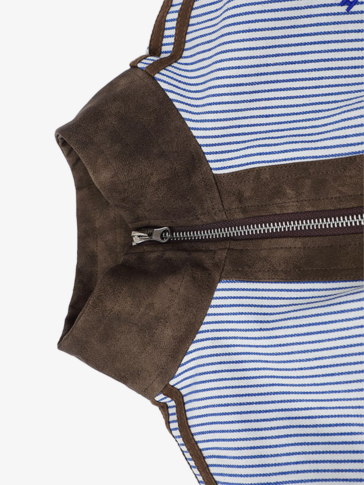 Striped Bomber Jacket with Contrast Panels for Women 